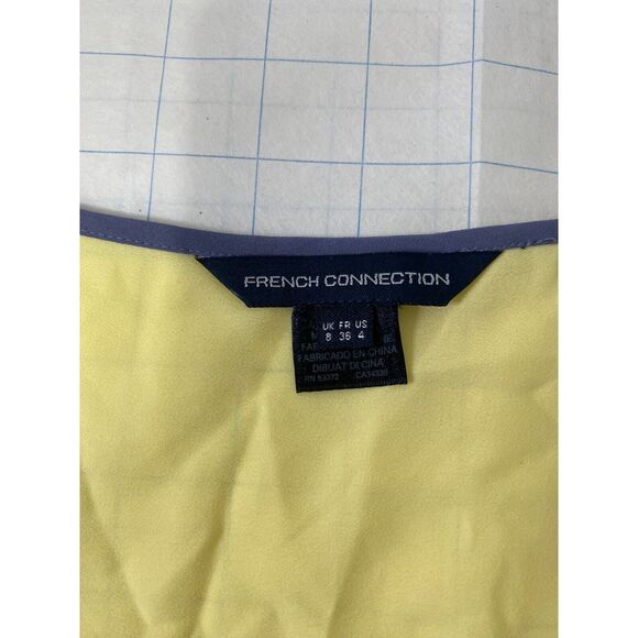 French Connection Women’s Tank Top Blue and Yellow Striped Sleeveless Size 4 - Picture 7 of 8